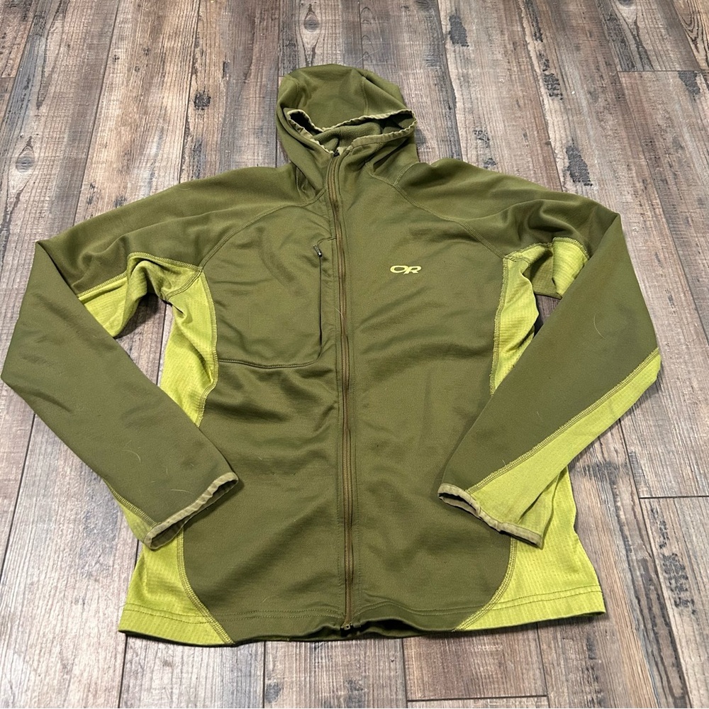 Outdoor Research Men’s Green Radiant Hybrid Full Zip Hoodie Size S Soft Shell